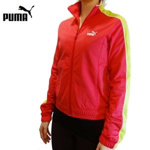 Puma Women's Pink Green Track Jacket Sweater Style